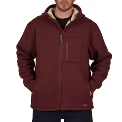 Men's Smith's Workwear Sherpa-Lined Hooded Thermal Shirt Jacket -Outdoor Clothing Sales 5156348 Heather Burgundy