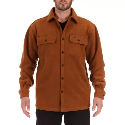 Men's Smith's Workwear Sherpa-Lined Fleece Shirt Jacket -Outdoor Clothing Sales 5156349 Camel Brown