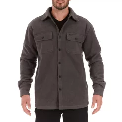 Men's Smith's Workwear Sherpa-Lined Fleece Shirt Jacket -Outdoor Clothing Sales 5156349 Dark Grey