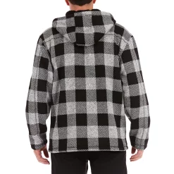 Men's Smith's Workwear Buffalo Plaid Sweater Fleece Hooded Jacket -Outdoor Clothing Sales 5156714 ALT