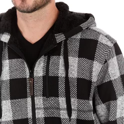 Men's Smith's Workwear Buffalo Plaid Sweater Fleece Hooded Jacket -Outdoor Clothing Sales 5156714 ALT3
