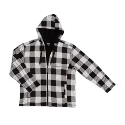 Men's Smith's Workwear Buffalo Plaid Sweater Fleece Hooded Jacket -Outdoor Clothing Sales 5156714 ALT4