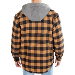 Men's Smith's Workwear Sherpa-Lined Hooded Flannel Shirt Jacket -Outdoor Clothing Sales 5156716 ALT