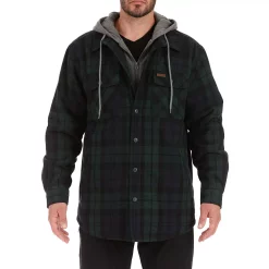 Men's Smith's Workwear Sherpa-Lined Hooded Flannel Shirt Jacket -Outdoor Clothing Sales 5156716 Blackwatch