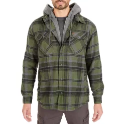Men's Smith's Workwear Sherpa-Lined Hooded Flannel Shirt Jacket -Outdoor Clothing Sales 5156716 Green
