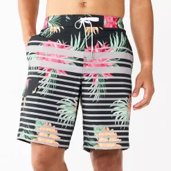 Men's Sonoma Goods For Life® E-Board Swim Trunks -Outdoor Clothing Sales 5162513 Black Floral