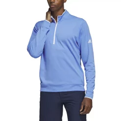 Men's adidas Regular-Fit Performance Quarter-Zip Golf Pullover Top -Outdoor Clothing Sales 5166670 Blue Fusion