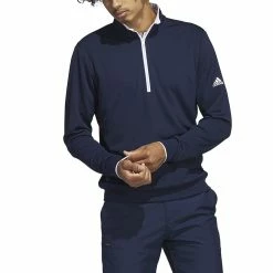 Men's adidas Regular-Fit Performance Quarter-Zip Golf Pullover Top -Outdoor Clothing Sales 5166670 Collegiate Navy