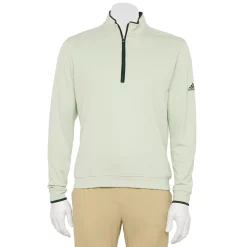 Men's adidas Regular-Fit Performance Quarter-Zip Golf Pullover Top -Outdoor Clothing Sales 5166670 Linen Green