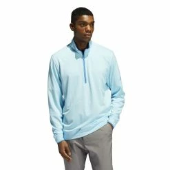 Men's adidas Regular-Fit Performance Quarter-Zip Golf Pullover Top -Outdoor Clothing Sales 5166670 Pulse Blue