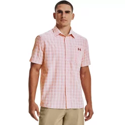 Men's Under Armour Tide Chaser 2.0 Regular-Fit Plaid Performance Button-Down Shirt -Outdoor Clothing Sales 5173783 Fox