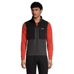 Men's Lands' End Grid Fleece Vest 8 Men's Lands' End Grid Fleece Vest -Outdoor Clothing Sales 5177486 Dark Charcoal