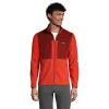 Men's Lands' End Full-Zip Grid Fleece Jacket -Outdoor Clothing Sales 5177487 Orange Clay