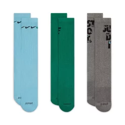 Men's Nike Everyday Plus Cushioned 3-Pack Crew Socks -Outdoor Clothing Sales 5182291 Blue Chili Grey Green