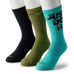 Men's Nike Everyday Plus Cushioned 3-Pack Crew Socks -Outdoor Clothing Sales 5182291 Pilgram Teal Black