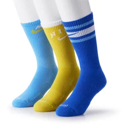 Men's Nike Everyday Plus Cushioned 3-Pack Crew Socks -Outdoor Clothing Sales 5182291 Royal Sulfur Blue