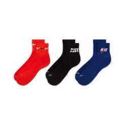 Men's Nike 3-pack Everyday Plus Cushion Ankle Training Socks -Outdoor Clothing Sales 5182339 Red Black Royal Blue