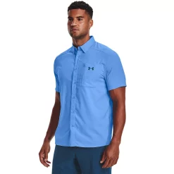 Men's Under Armour Drift Tide 2.0 Fitted Performance Button-Down Shirt -Outdoor Clothing Sales 5185858 Carolina Blue