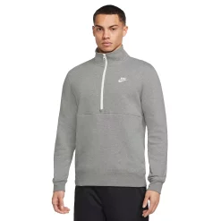 Men's Nike Club Quarter Zip Pullover -Outdoor Clothing Sales 5189538 Dark Grey Heather