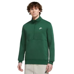 Men's Nike Club Quarter Zip Pullover -Outdoor Clothing Sales 5189538 Gorge Green