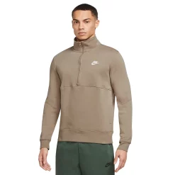 Men's Nike Club Quarter Zip Pullover -Outdoor Clothing Sales 5189538 Khaki