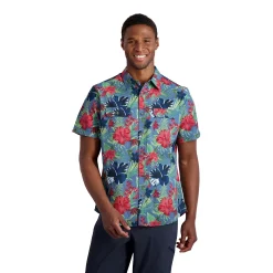 Men's Eddie Bauer Mountain Regular-Fit Performance Button-Down Shirt -Outdoor Clothing Sales 5190611 Blue Floral