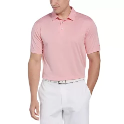 Men's Grand Slam Regular-Fit Birdseye Textured Performance Golf Polo -Outdoor Clothing Sales 5204803 Sun Kissed Coral