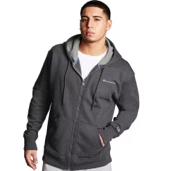 Men's Champion® Powerblend Fleece Full-Zip Hoodie 9 Men's Champion® Powerblend Fleece Full-Zip Hoodie -Outdoor Clothing Sales 5205444 Granite Heather