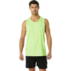 Men's ASICS Ready-Set Lyte Tank Top -Outdoor Clothing Sales 5206589 Hazard Green Heather