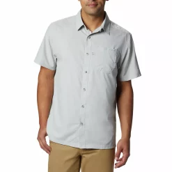 Men's Columbia Slack Tide Omni-Wick Button-Down Camp Shirt -Outdoor Clothing Sales 5212117 Cool Grey