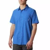 Men's Columbia Slack Tide Omni-Wick Button-Down Camp Shirt -Outdoor Clothing Sales 5212117 Vivid Blue