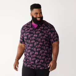 Men's Big & Tall Apt. 9® Printed Party Polo -Outdoor Clothing Sales 5216178 Black Tigers