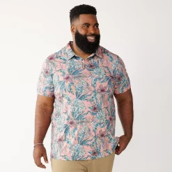 Men's Big & Tall Apt. 9® Printed Party Polo -Outdoor Clothing Sales 5216178 Coral Floral
