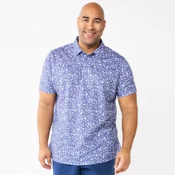 Men's Big & Tall Apt. 9® Printed Party Polo -Outdoor Clothing Sales 5216178 Expressive Floral Blue