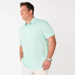Men's Big & Tall Apt. 9® Printed Party Polo -Outdoor Clothing Sales 5216178 Outline Garden Mint