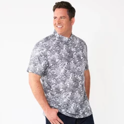 Men's Big & Tall Apt. 9® Printed Party Polo -Outdoor Clothing Sales 5216178 Tropical Camo Natural