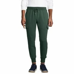 Men's Lands' End Serious Sweats Cargo Jogger Pants -Outdoor Clothing Sales 5236233 Deep Woodland Green