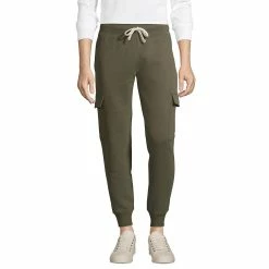 Men's Lands' End Serious Sweats Cargo Jogger Pants -Outdoor Clothing Sales 5236233 Forest Moss