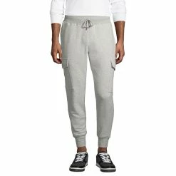 Men's Lands' End Serious Sweats Cargo Jogger Pants -Outdoor Clothing Sales 5236233 Gray Heather