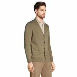 Men's Lands' End Classic-Fit Supima Cotton Cardigan Sweater -Outdoor Clothing Sales 5236268 ALT2