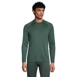 Men's Lands' End Stretch Thermaskin Long Underwear Crewneck Base Layer Top -Outdoor Clothing Sales 5238183 Deep Woodland Green