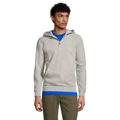 Men's Lands' End Waffle Henley Hoodie -Outdoor Clothing Sales 5238631 Gray Heather
