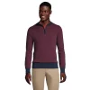 Men's Lands' End Fine Gauge Supima Quarter Zip Sweater -Outdoor Clothing Sales 5240180 Burgundy Herringbone