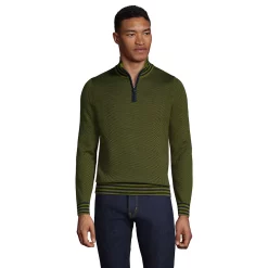 Men's Lands' End Fine Gauge Supima Quarter Zip Sweater -Outdoor Clothing Sales 5240180 Willow Pattern
