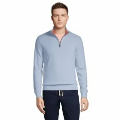 Big & Tall Lands' End Bedford Classic-Fit Ribbed Quarter-Zip Sweater 23 Big & Tall Lands' End Bedford Classic-Fit Ribbed Quarter-Zip Sweater -Outdoor Clothing Sales 5243252 Soft Blue Haze