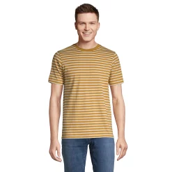 Big & Tall Lands' End Classic-Fit Supima Tee -Outdoor Clothing Sales 5243380 Golden Brown Stripe