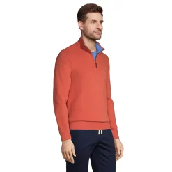 Big & Tall Lands' End Bedford Regular-Fit Rib Quarter-Zip Sweater -Outdoor Clothing Sales 5244746 ALT2