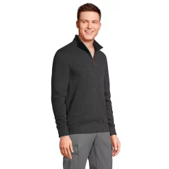 Big & Tall Lands' End Bedford Regular-Fit Rib Quarter-Zip Sweater -Outdoor Clothing Sales 5244746 Dark Charcoal