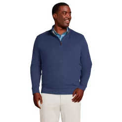 Big & Tall Lands' End Bedford Regular-Fit Rib Quarter-Zip Sweater -Outdoor Clothing Sales 5244746 Medium Denim Heather