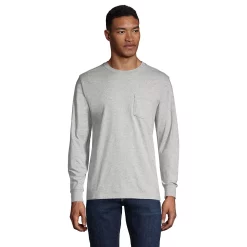 Big & Tall Lands' End Super-T Pocket Tee -Outdoor Clothing Sales 5245126 Gray Heather